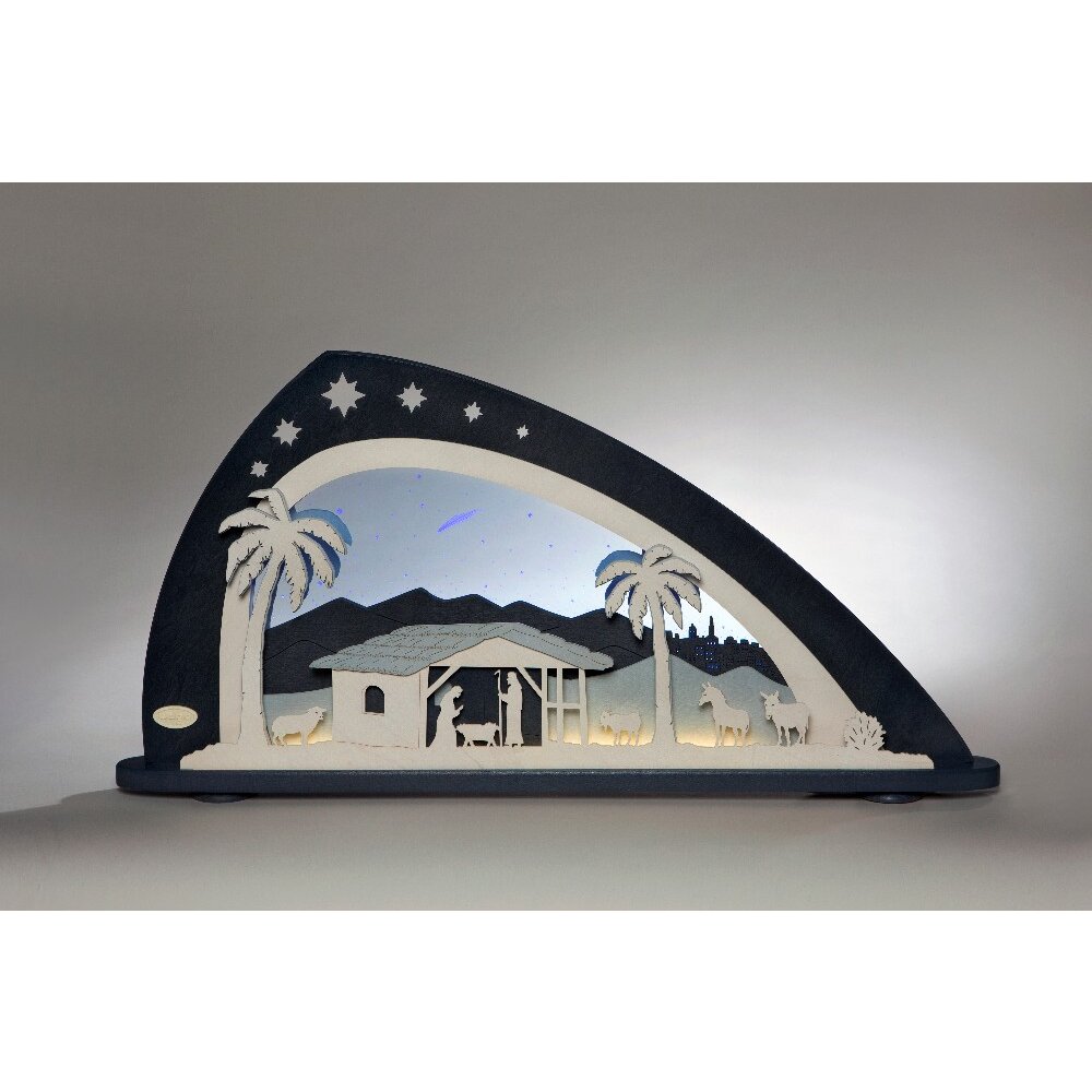 Bethlehem Original Weigla aus LED - Erzgebirge Schwibbogen dem 100% Holzkunst -