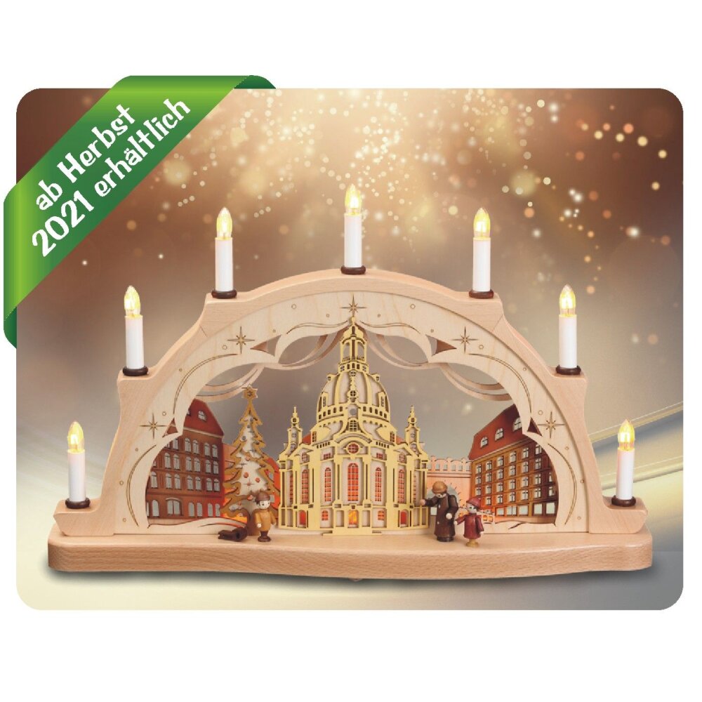 von Erzgebirge 100% Holzkunst dem - Original Zeidler - Frauenkirche aus Dresdner Schwibbogen