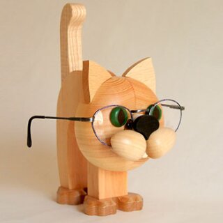 Brillenständer Katze Brillenhalter hat die Brille schon auf